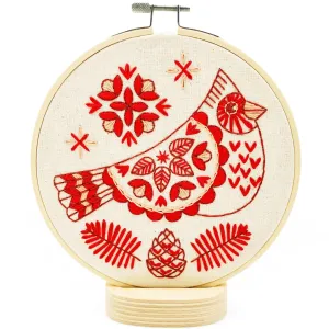 Hook, Line & Tinker - Folk Cardinal Complete Embroidery Kit
