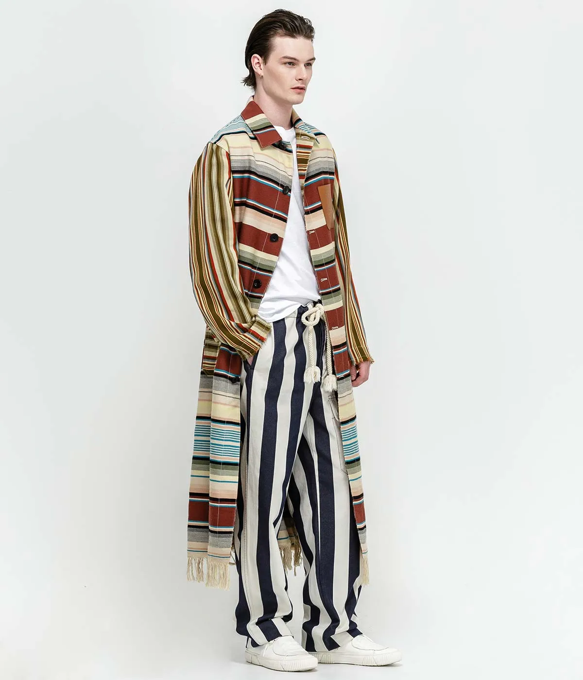 Ivory Striped Pants