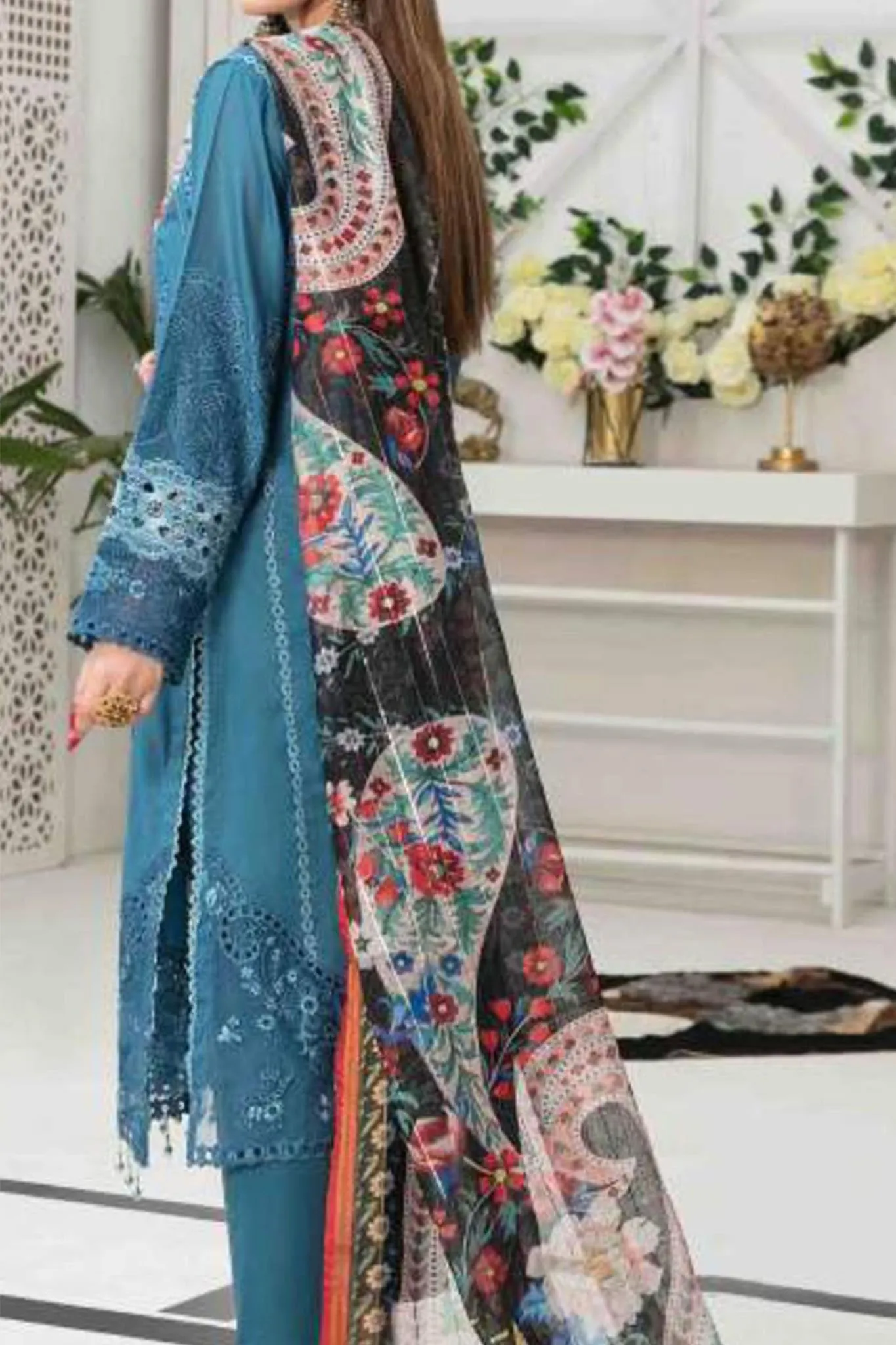 Izel by Tawakkal Semi Stitched 3 Piece Emb Lawn Collection'2023-IZ-7199
