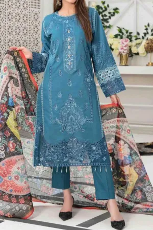 Izel by Tawakkal Semi Stitched 3 Piece Emb Lawn Collection'2023-IZ-7199