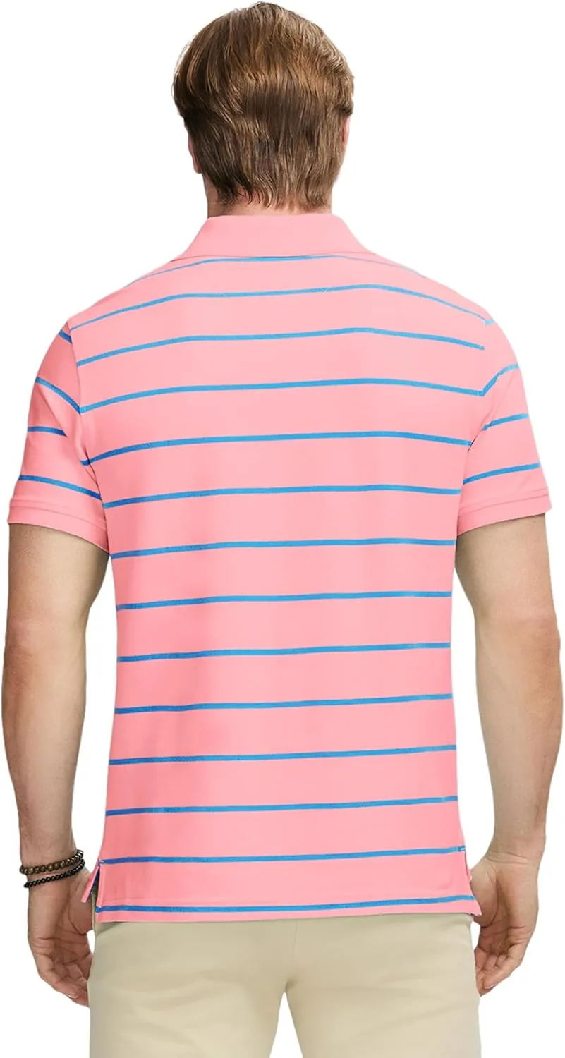 IZOD Men's Advantage Performance Short Sleeve Stripe Polo Shirt