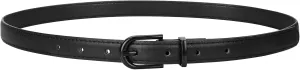 JASGOOD Womens Skinny Leather Belt Ladies Thin Faux Leather Belt with Gold/Silver Buckle for Jeans Dress Pants