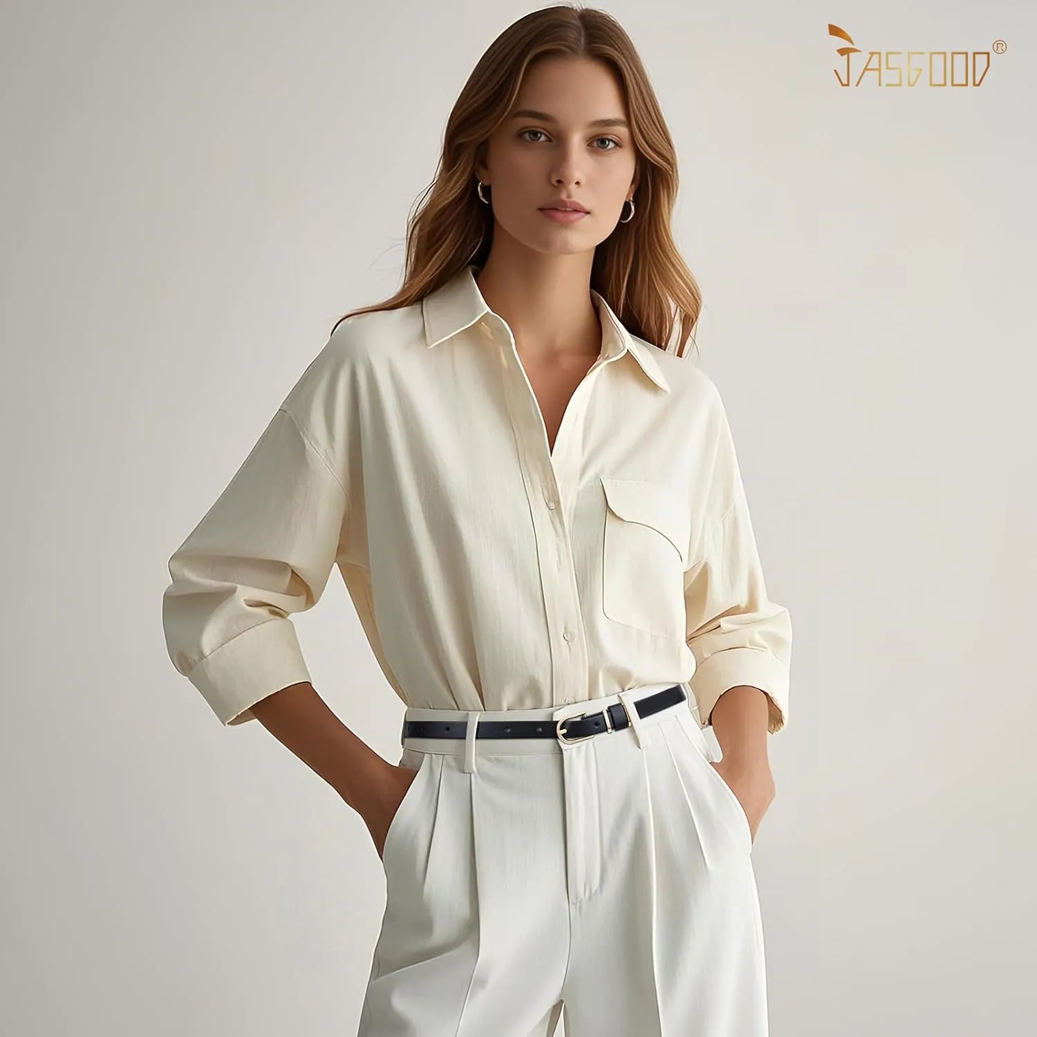 JASGOOD Women's Skinny PU Leather Belt Solid Color Fashion Thin Waist Belt with Gold Buckle for Jeans Pants 1/2 Width