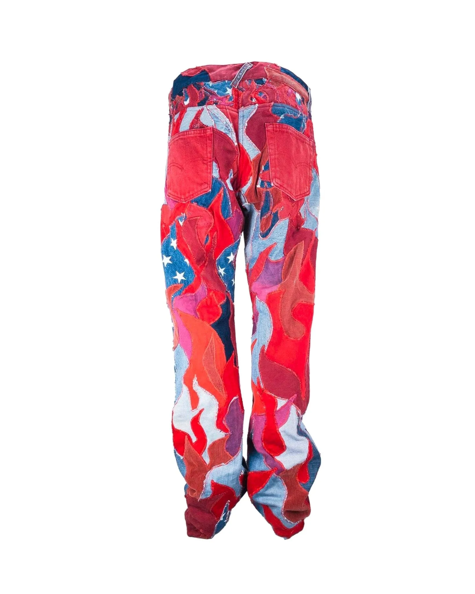 Jeans Patchwork Flames