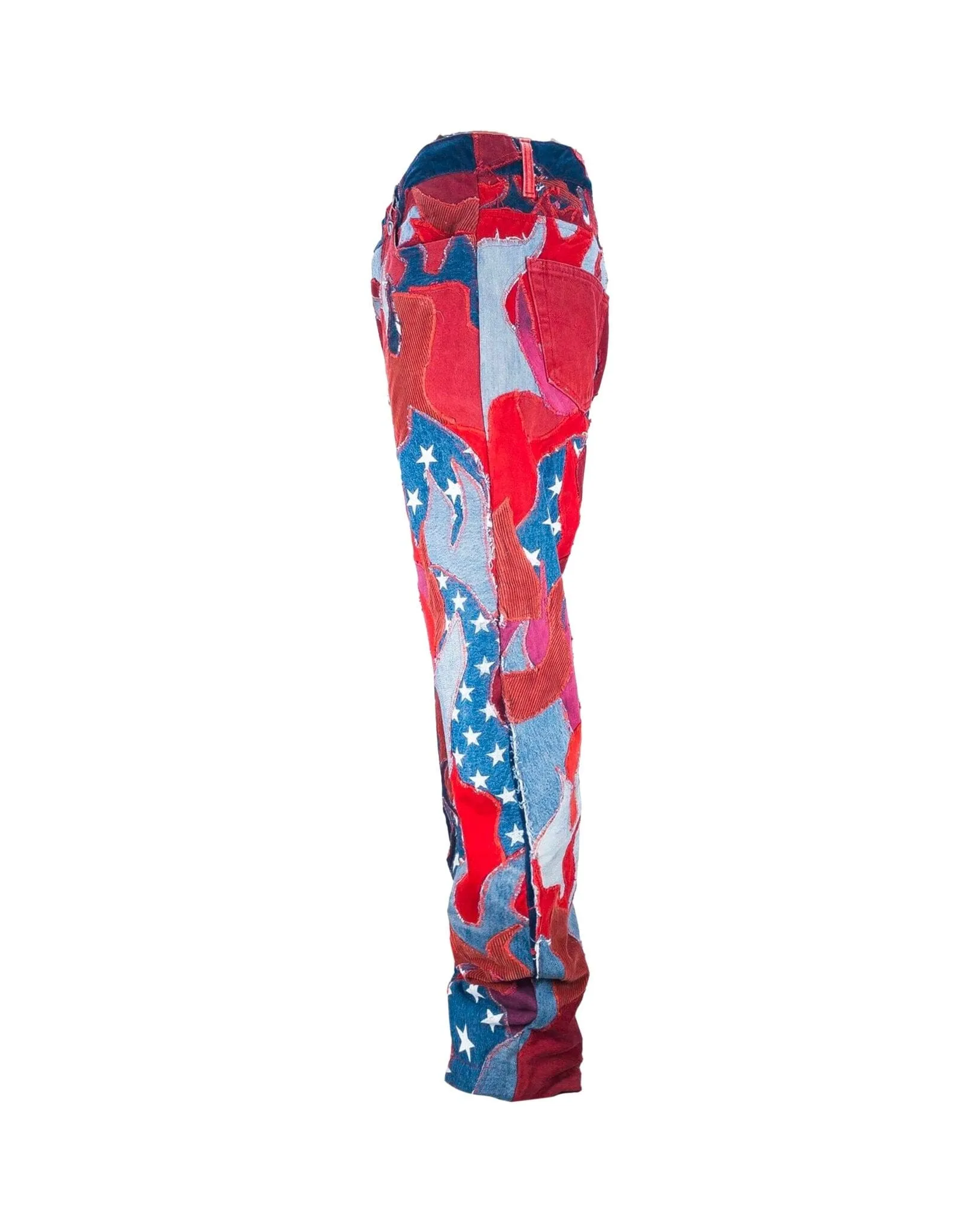 Jeans Patchwork Flames