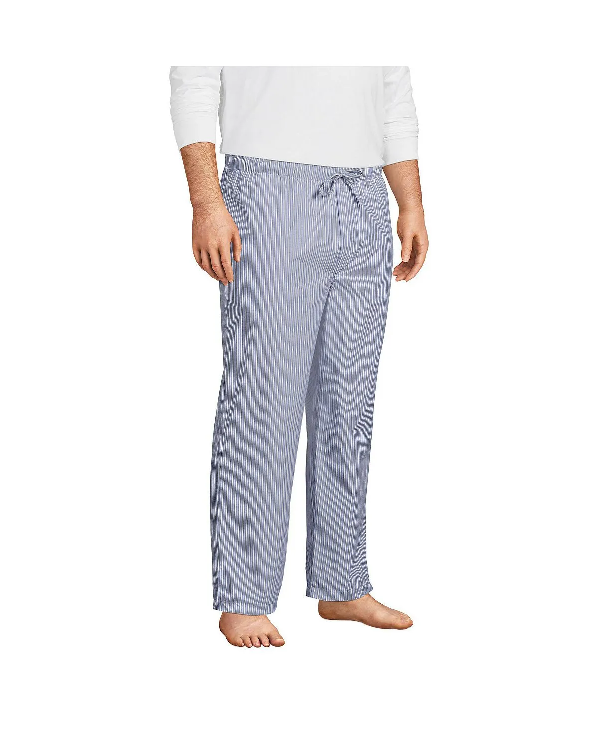Lands' End Men's Large and Tall Poplin Pajama Pants