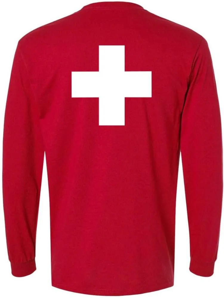 Lifeguard   Long Sleeve T-Shirt Double Sided Printed Unisex Crewneck Duty Guard Pool Watch Shirt