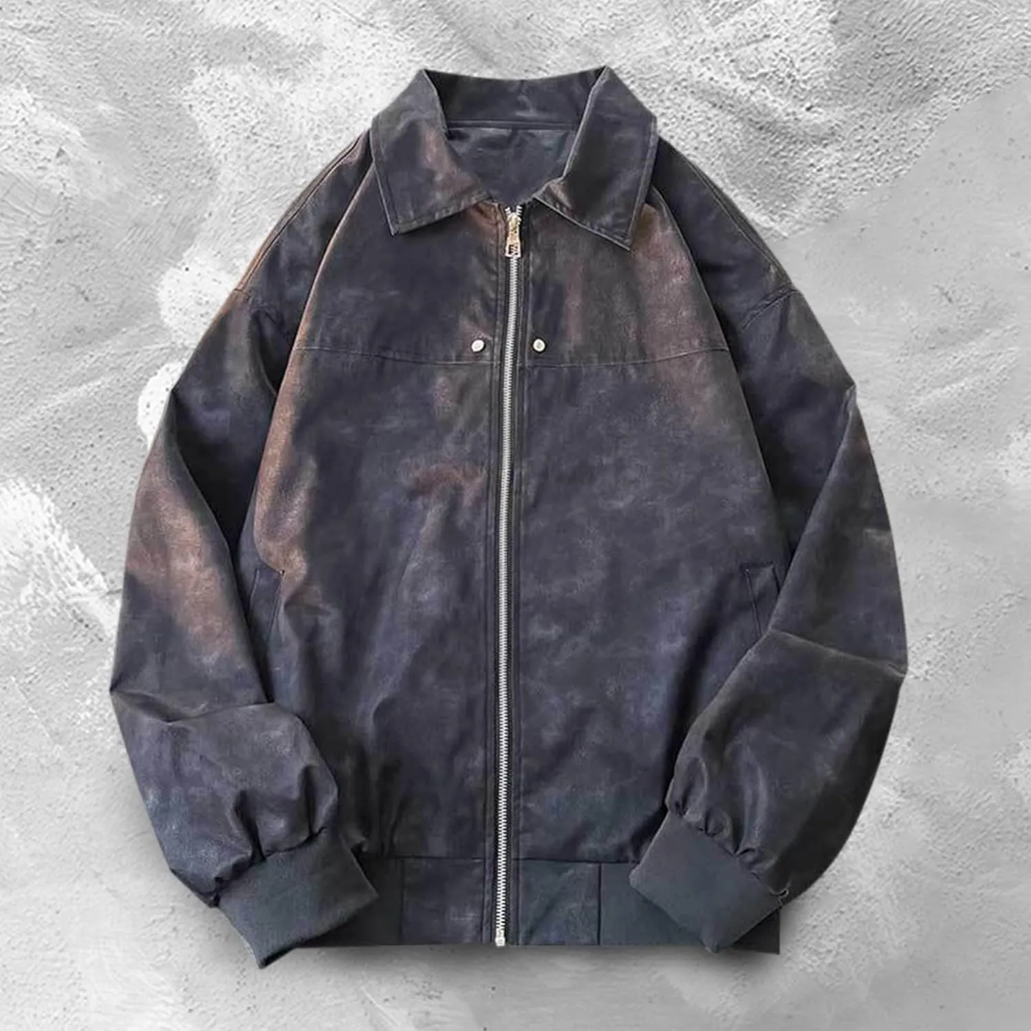 Men Suede Jacket Full Zip Casual Vintage Bomber Jackets Classic Trucker Fishing Coat Maillard Couple Top Big &Tall