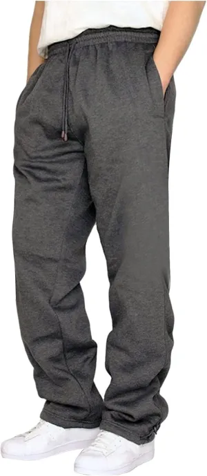 Men's Baggy Sweatpants Fleece Straight Leg Jogger Workout Casual Pant Loose Athletic Trousers Elastic Waist Pockets