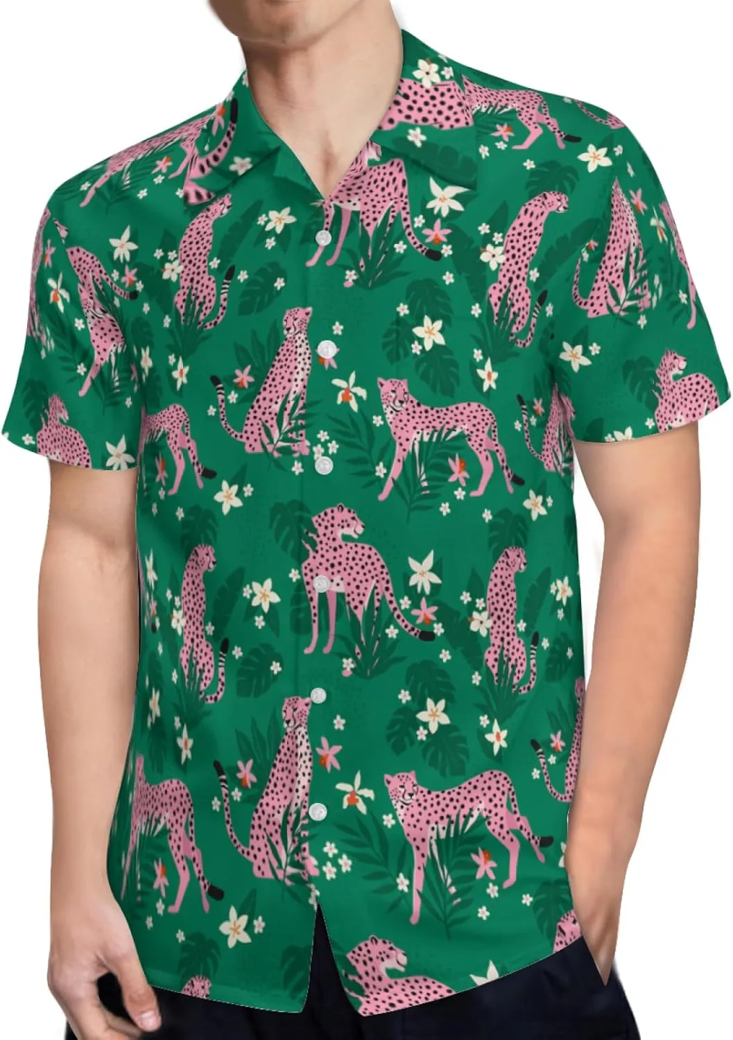 Mens Hawaiian Shirts Short Sleeve Button Up Beach Shirts