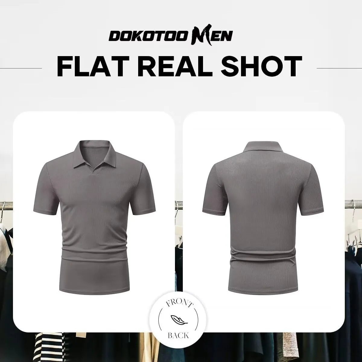 Mens Polo Shirts Short Sleeve V Neck Summer Polo T Shirts Casual Slim Fit Ribbed Textured Golf Shirts