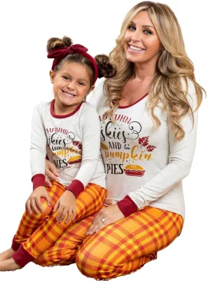 Mommy And Me Autumn Skies And Pumpkin Pies Pajama Set