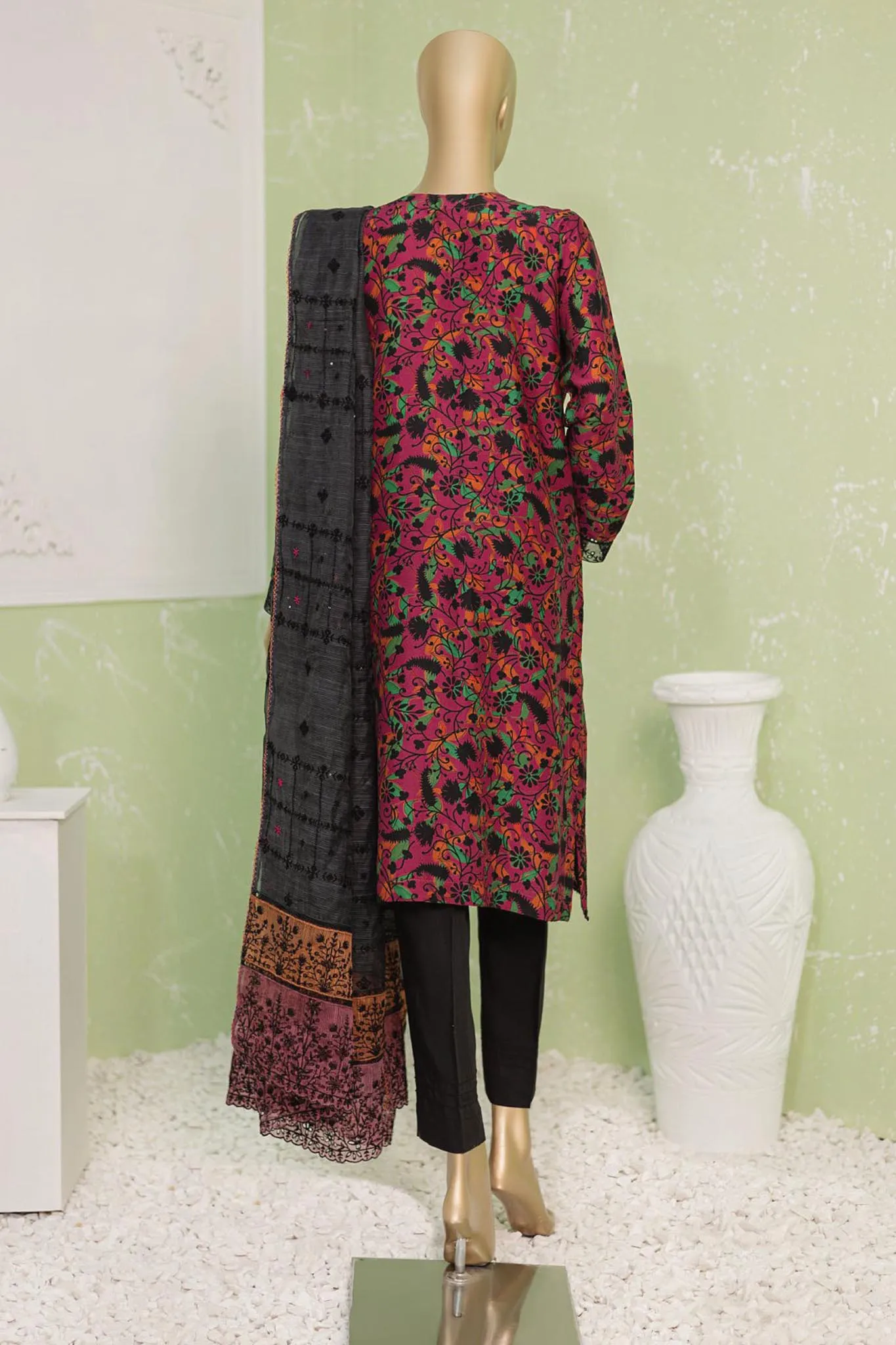 Naubahar by Hz Unstitched 3 Piece Silk Viscose Emb Collection'2024-NVE-57