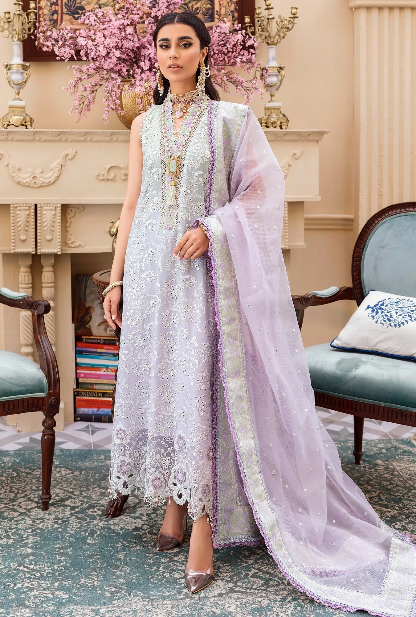 Noor by Saadia Asad · Eid Laserkari Lawn Collection 2022 – D9-DRIZZLE
