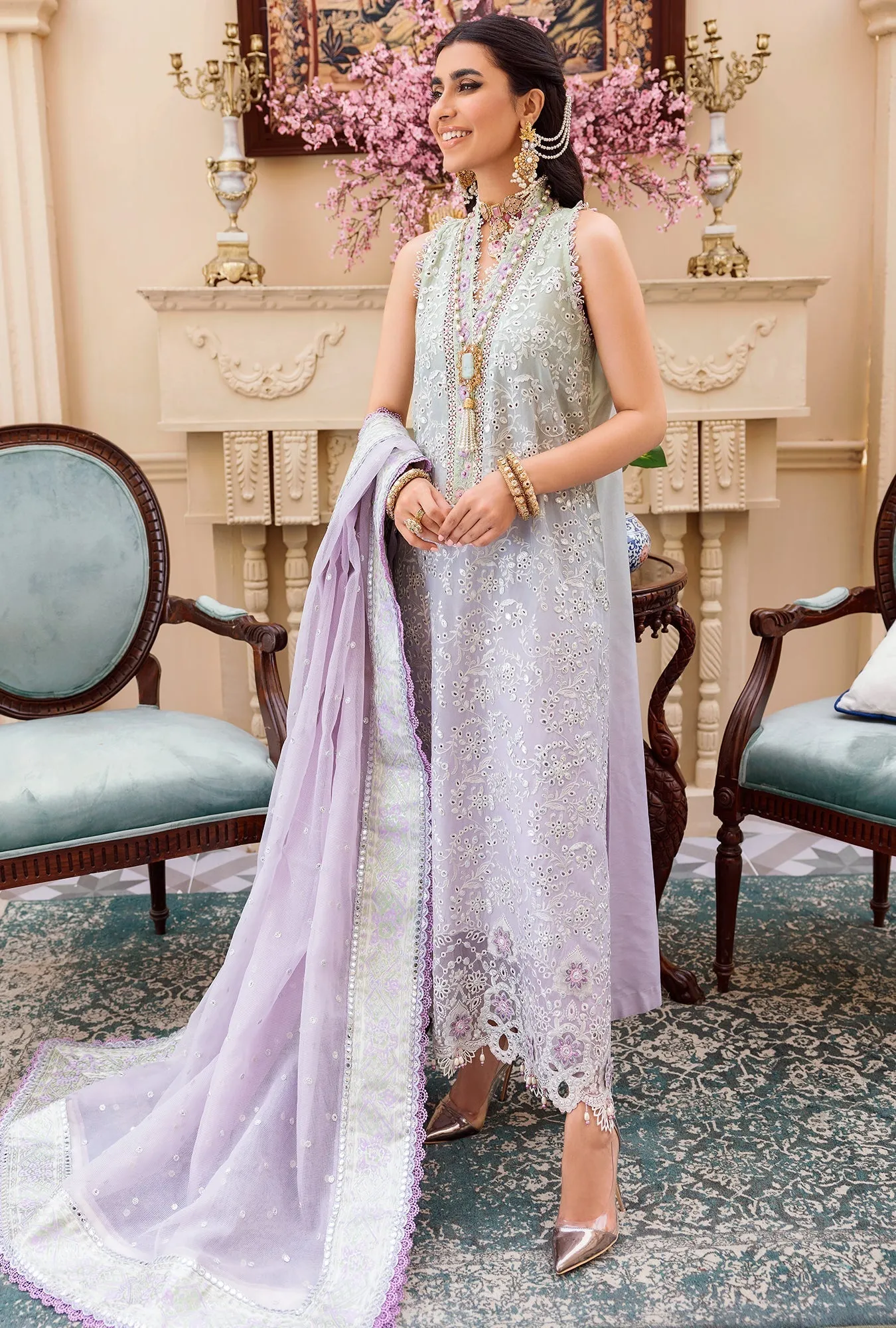 Noor by Saadia Asad · Eid Laserkari Lawn Collection 2022 – D9-DRIZZLE