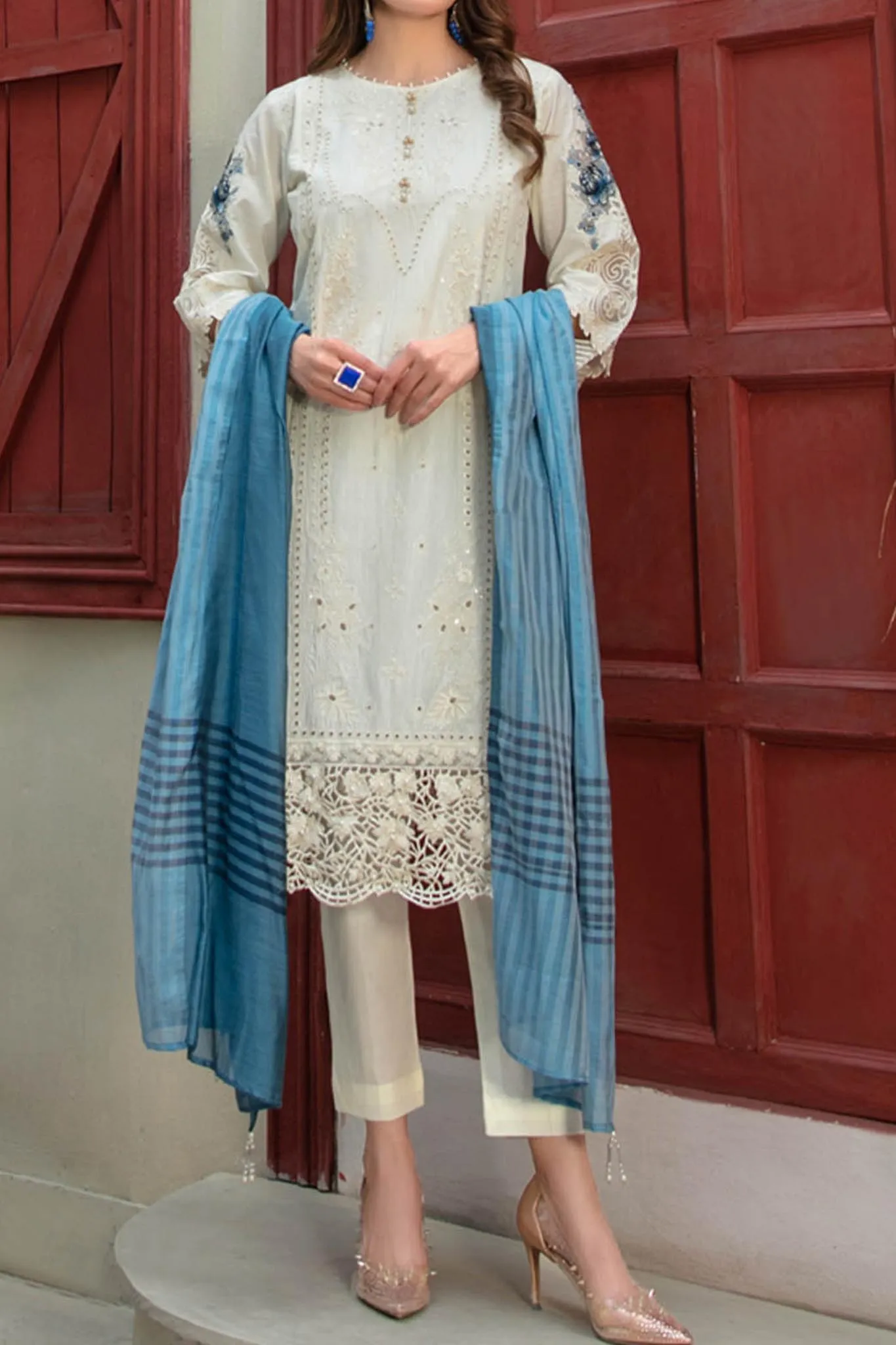 Orla by Tawakkal Semi Stitched 3 Piece Emb Lawn Collection'2023-O-8856