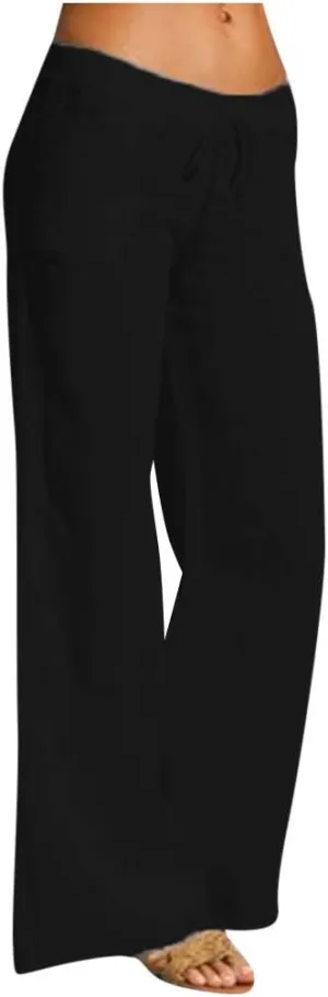 Pants for Ladies Summer Fall Loose Fit Pleated High Cut Flared Wide Leg Pants Women 2025