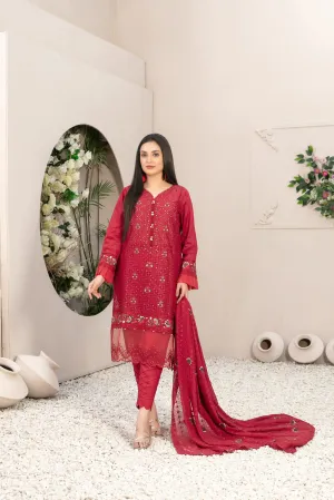 Parya by Tawakkal Semi Stitched 3 Piece Lawn Collection'2023-AS-011