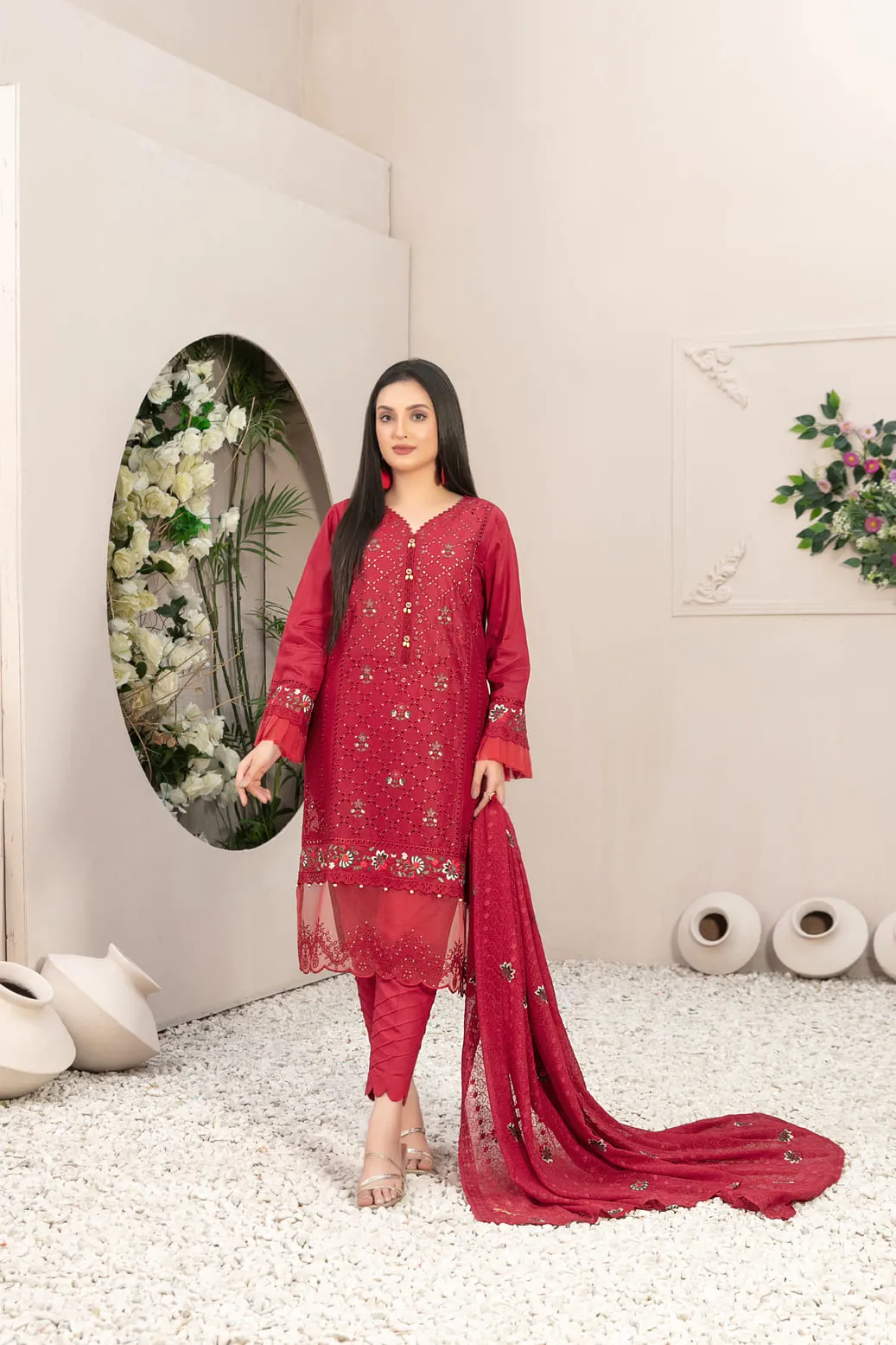 Parya by Tawakkal Semi Stitched 3 Piece Lawn Collection'2023-AS-011