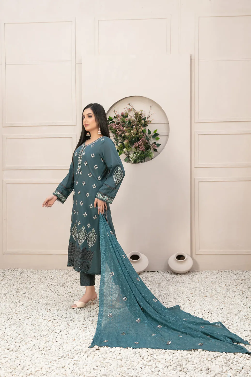 Parya by Tawakkal Semi Stitched 3 Piece Lawn Collection'2023-AS-015