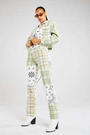 Patchwork Bandana Boyfriend Jeans