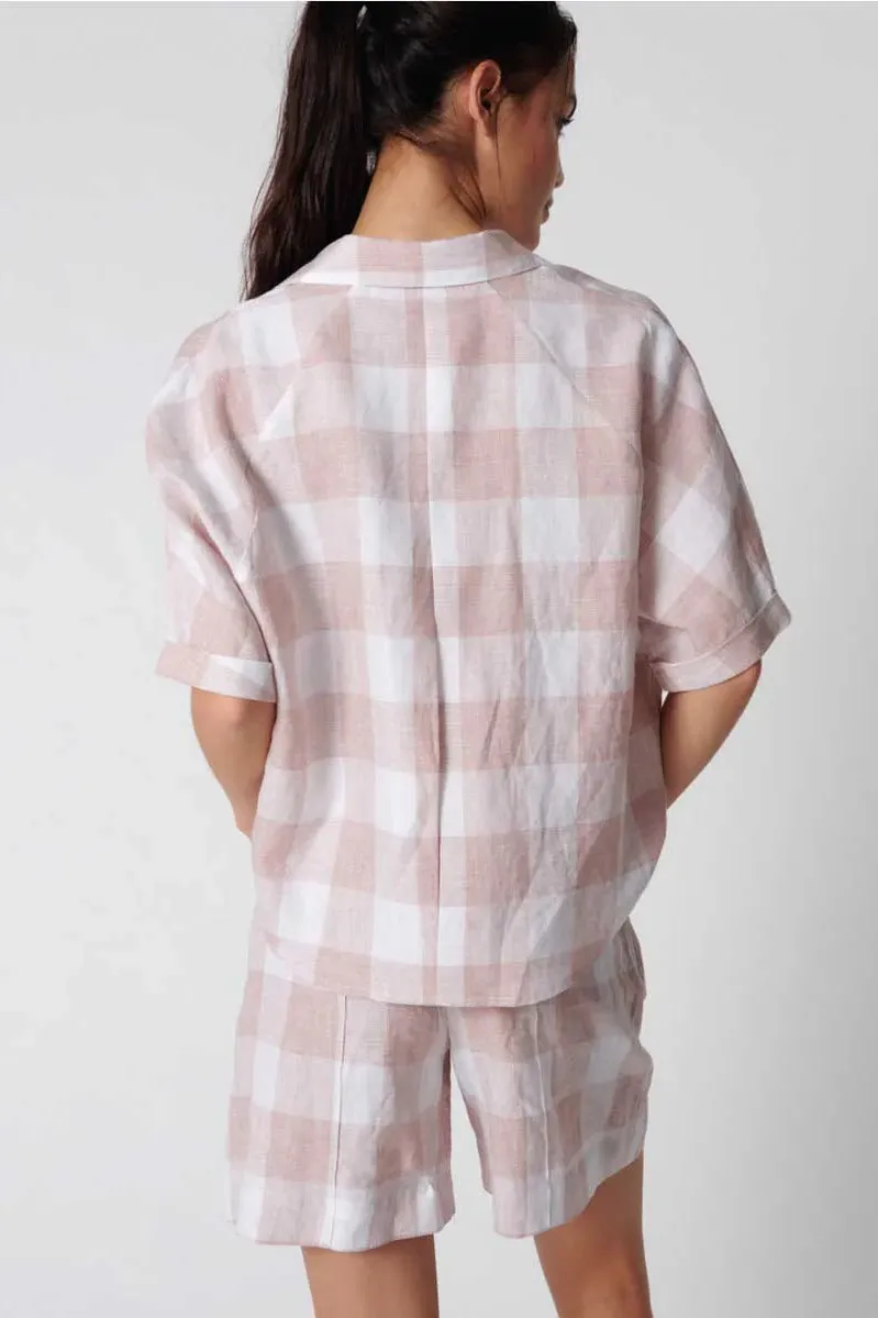 Plisse Shorts in Maple Check