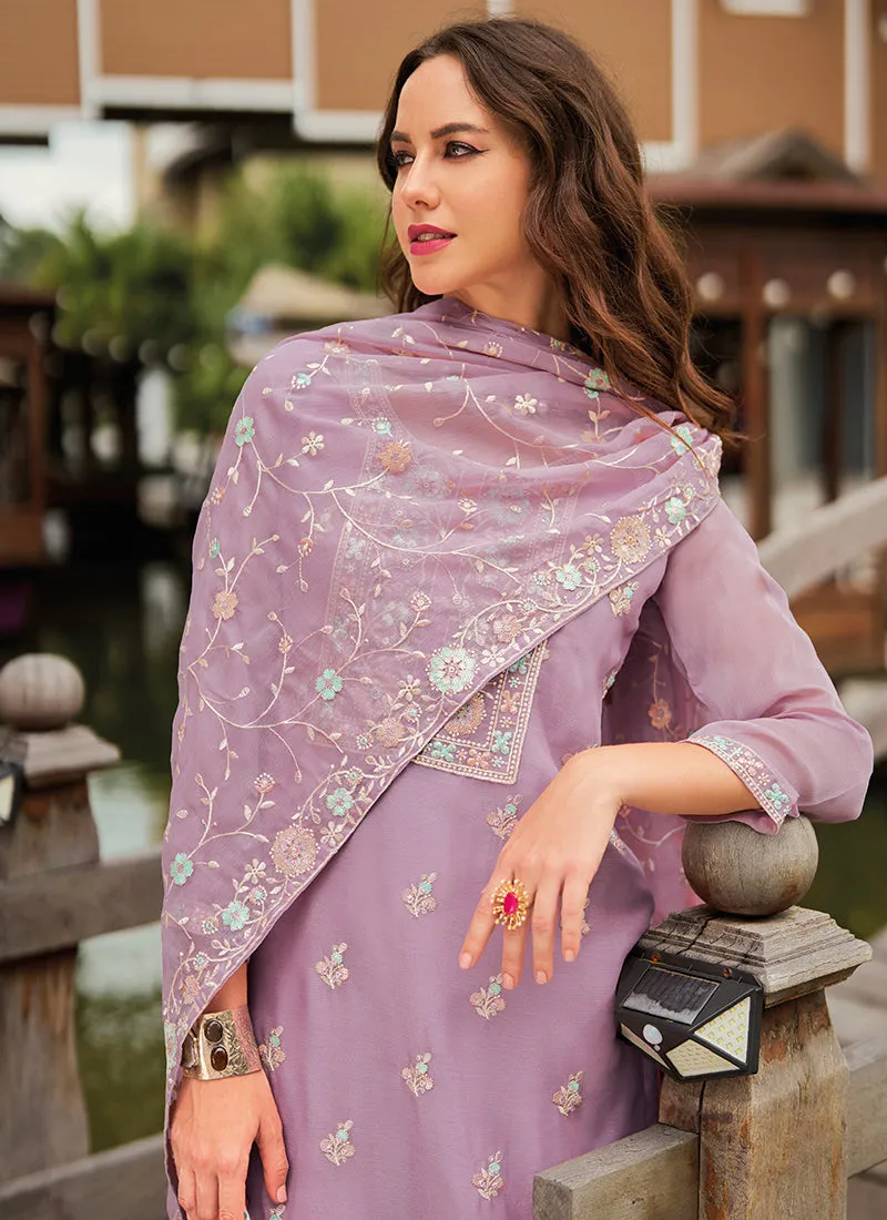 Purple Embroidery Festival Salwar Kameez Suit
