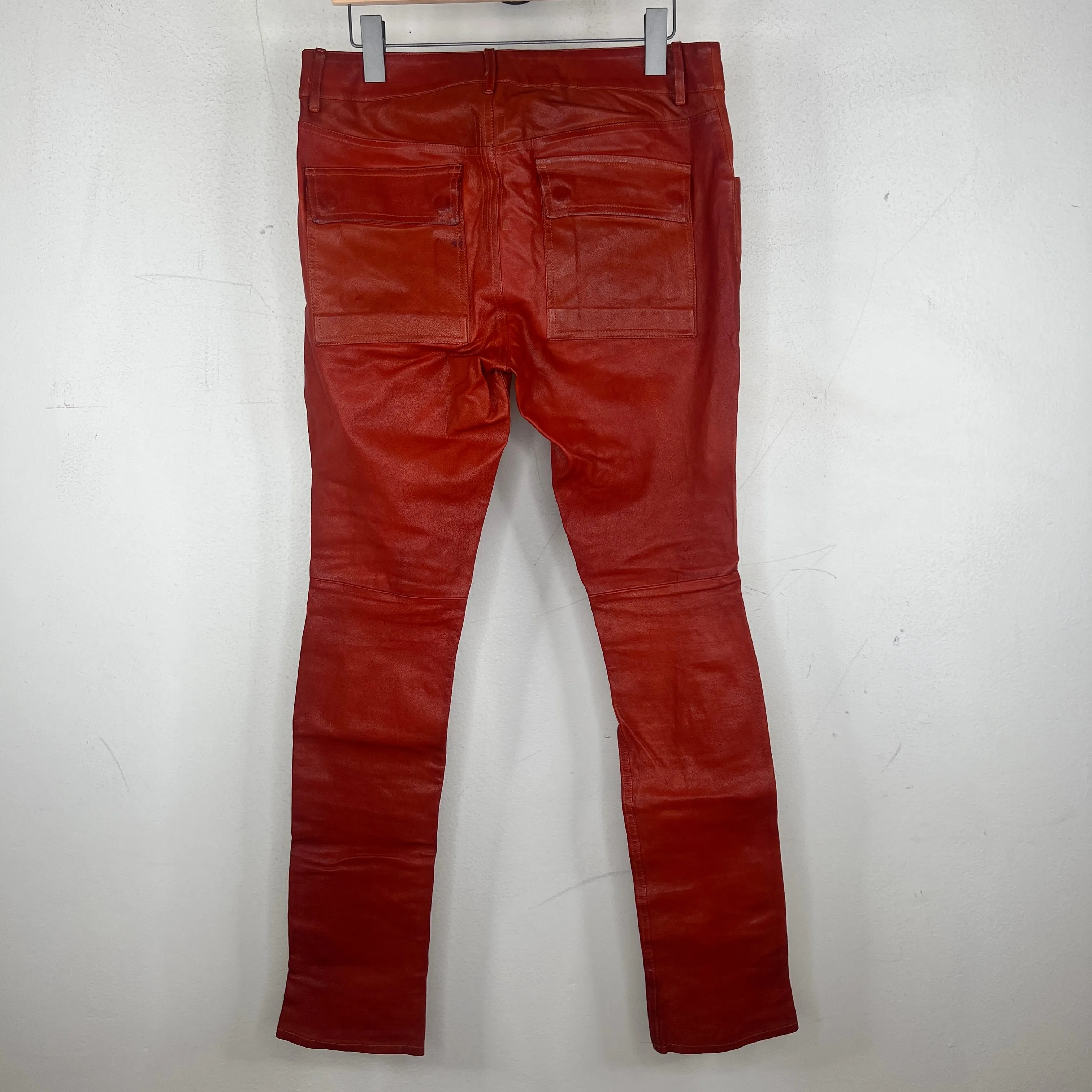 Rick Owens Burnt Orange Leather Pants