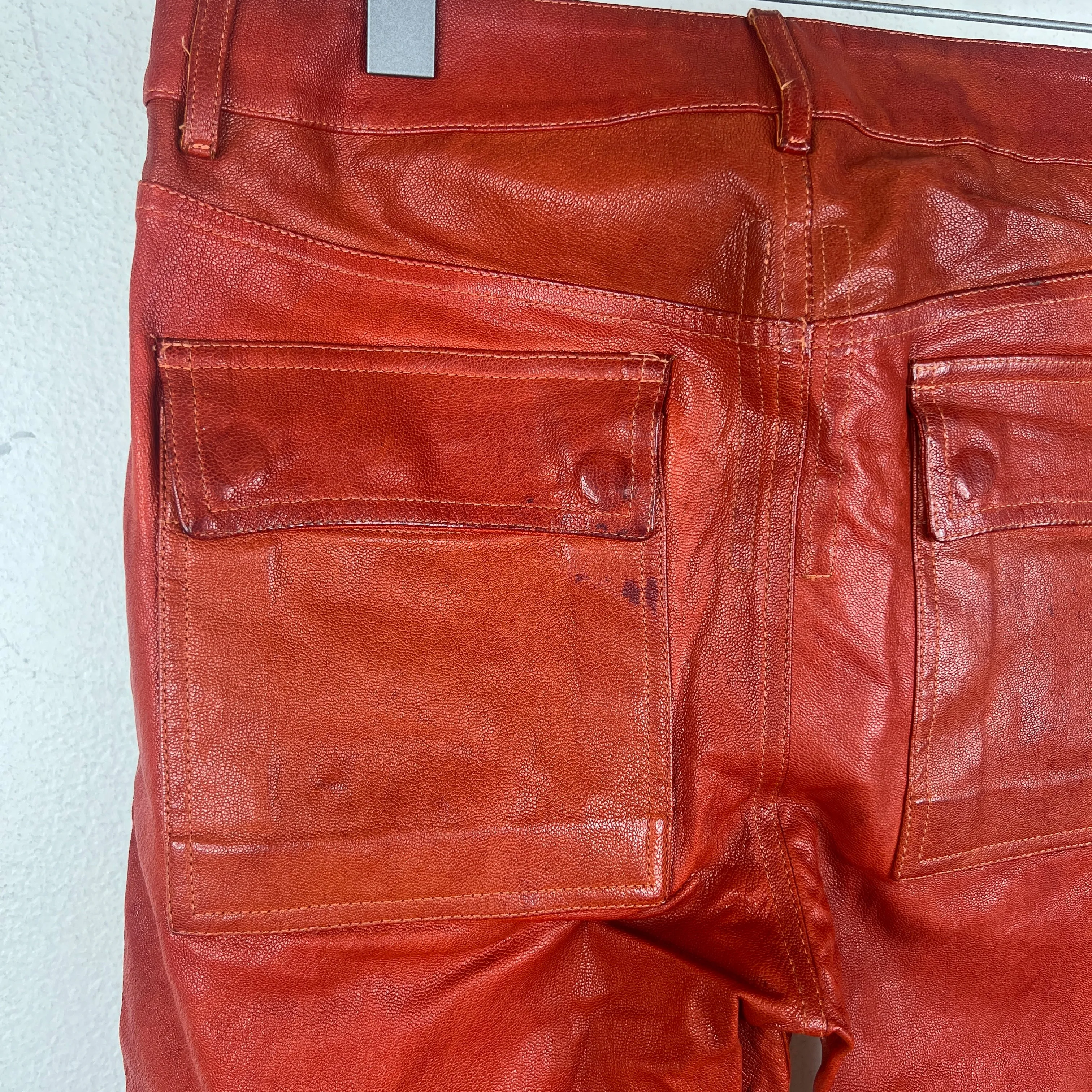 Rick Owens Burnt Orange Leather Pants