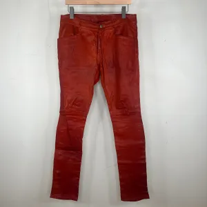 Rick Owens Burnt Orange Leather Pants