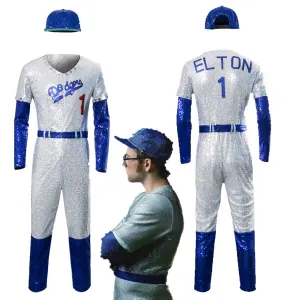 Rocketman Costume Elton John Baseball Uniform (L-XXL Ready to Ship)