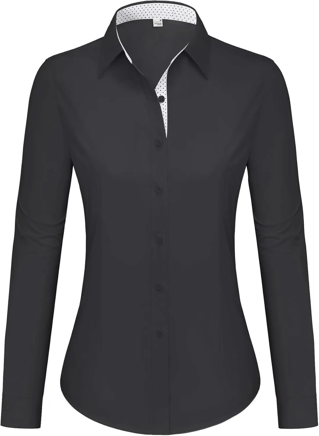 siliteelon Button Down Shirts for Women Dress Shirts Cotton Long Sleeve Shirts for Women Wrinkle Free Stretch Work Blouse