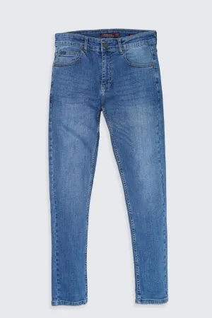 SKINNY LEG JEANS MID BLUE