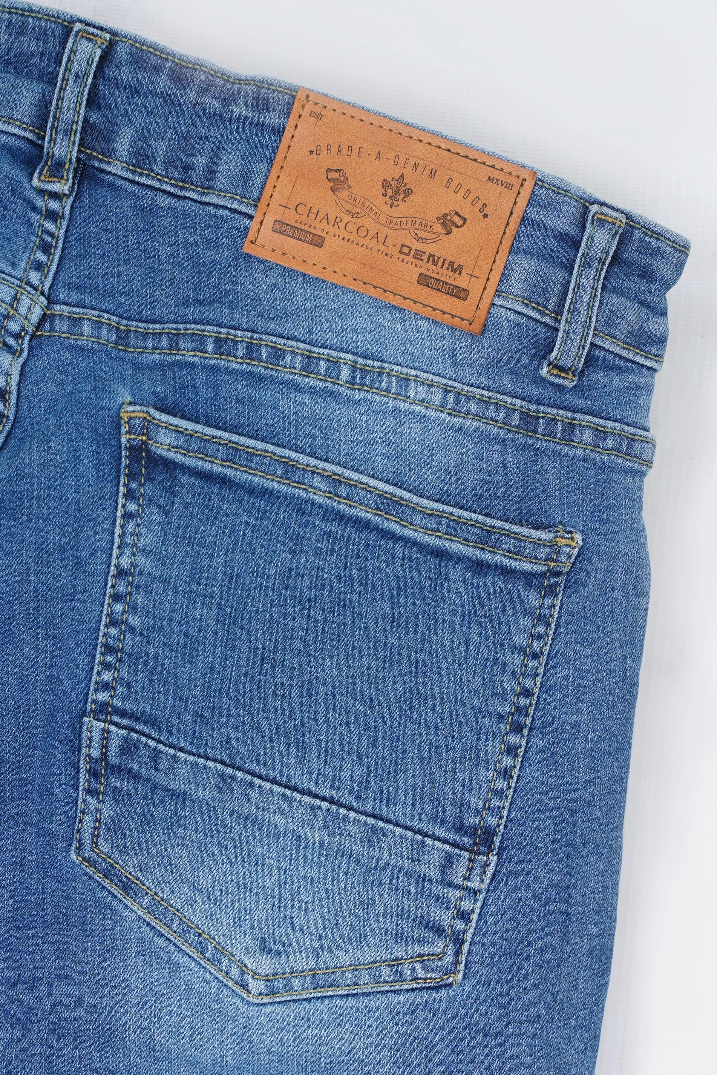 SKINNY LEG JEANS MID BLUE