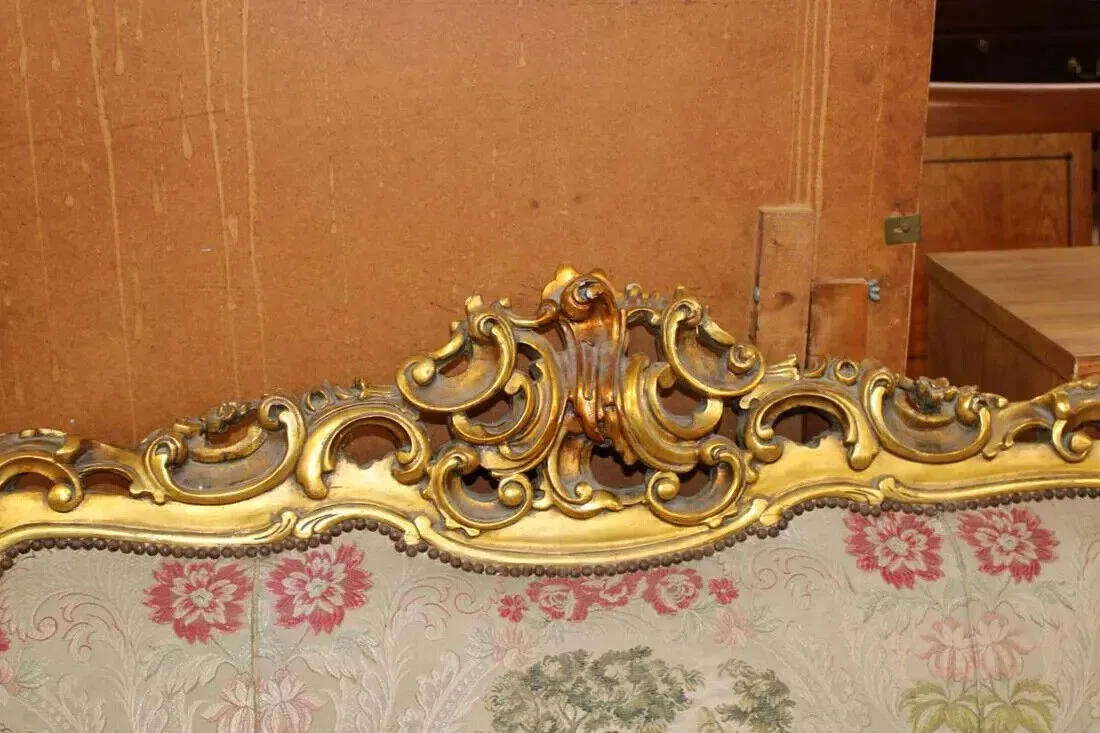 Sofa, Chairs (2), Highly Carved, Ornate, Gold Gilt, Embroidery,Vintage / Antique