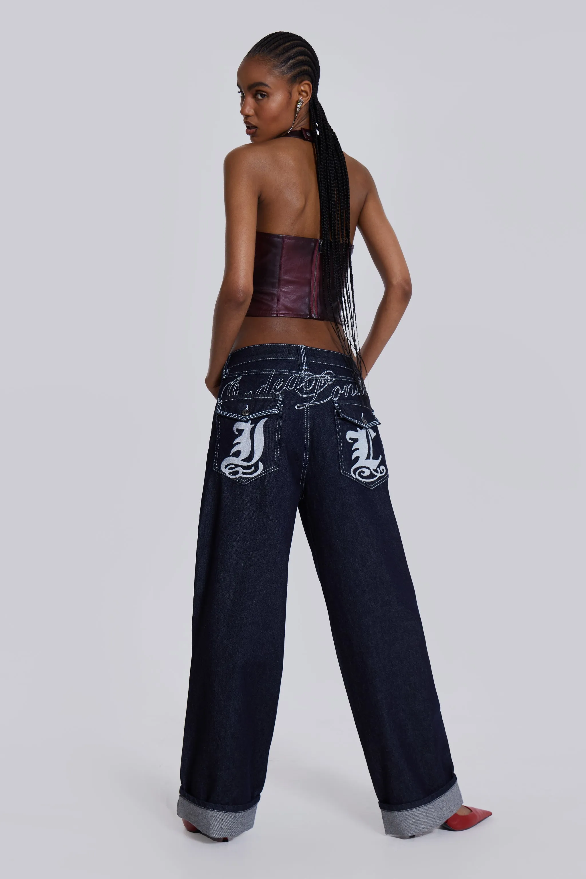 Sonic Embroidered Baggy Jeans