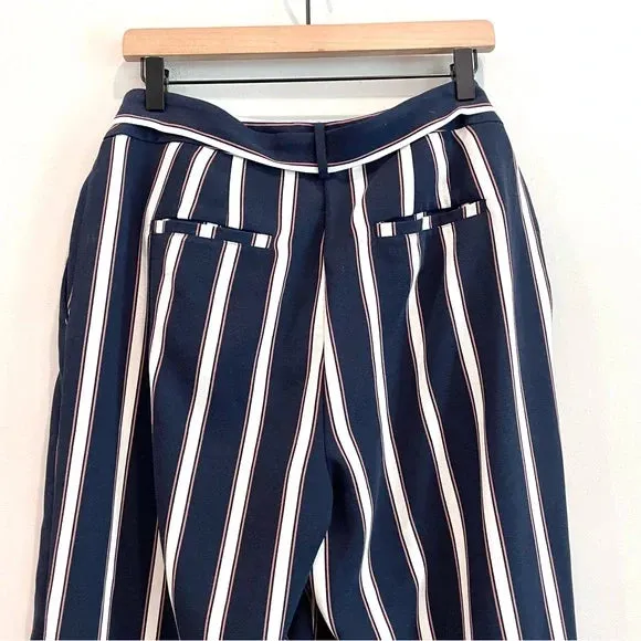 Striped Belted Wide Leg Pants