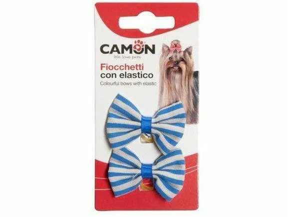 Striped bows with elastic band (2pcs)