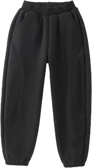 Teens Boys Girls Casual Sweatpants Kids Elastic High Waist Pull On Jogger Pants Toddler Loose Fit Wide Legs Pants