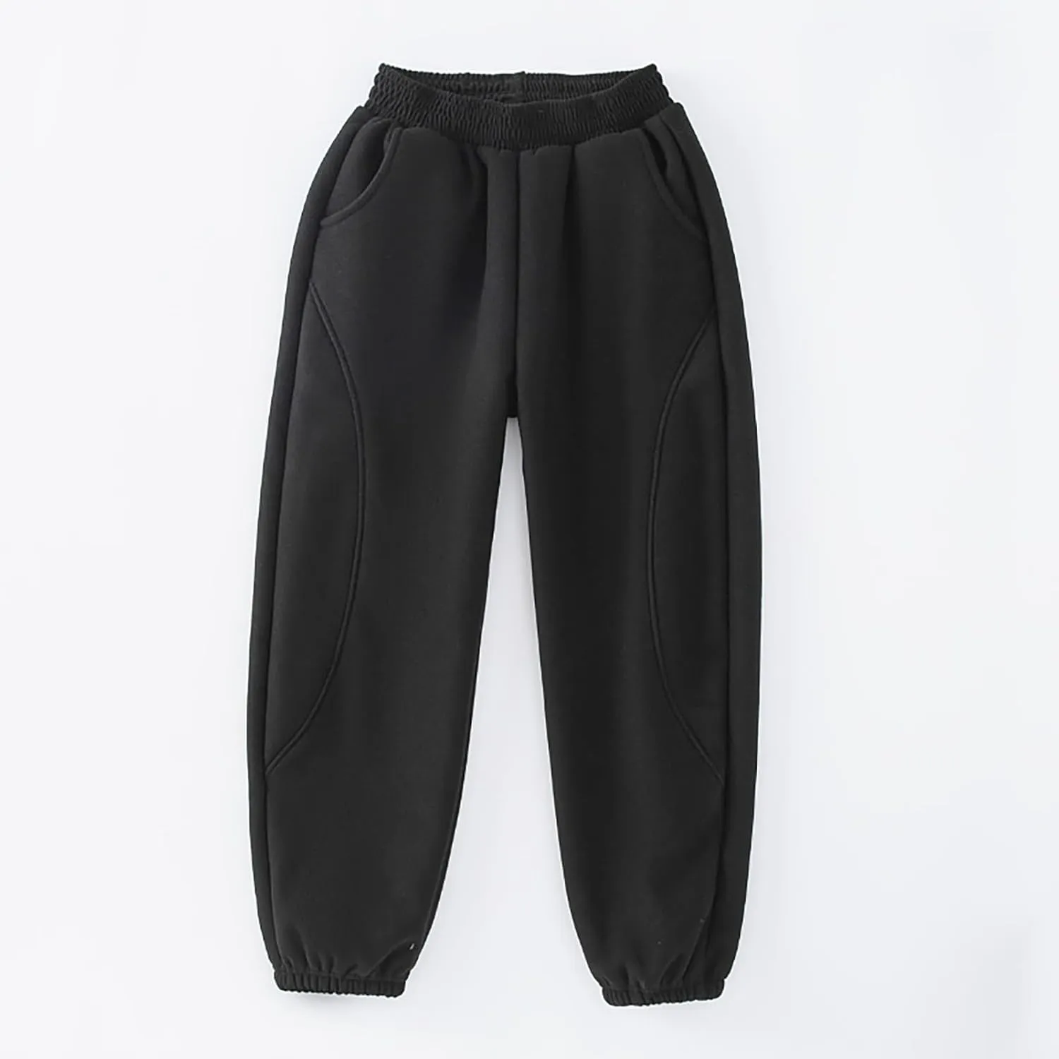 Teens Boys Girls Casual Sweatpants Kids Elastic High Waist Pull On Jogger Pants Toddler Loose Fit Wide Legs Pants