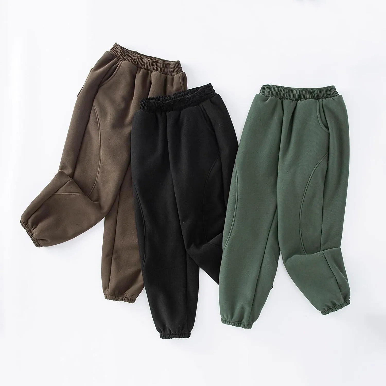 Teens Boys Girls Casual Sweatpants Kids Elastic High Waist Pull On Jogger Pants Toddler Loose Fit Wide Legs Pants