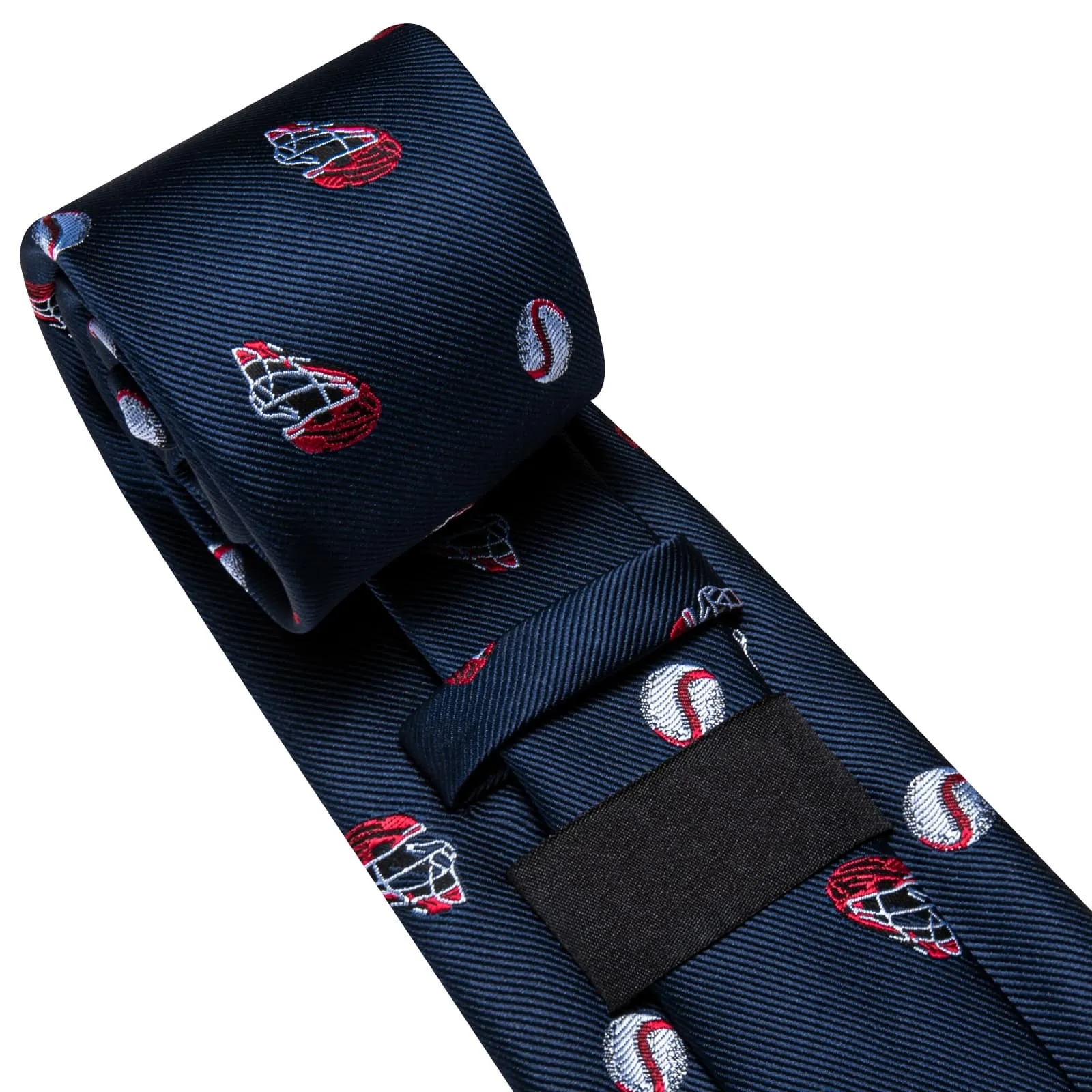 Ties2you Silk Necktie Dark Blue Fun Novelty Baseball Casual Mens Tie Set