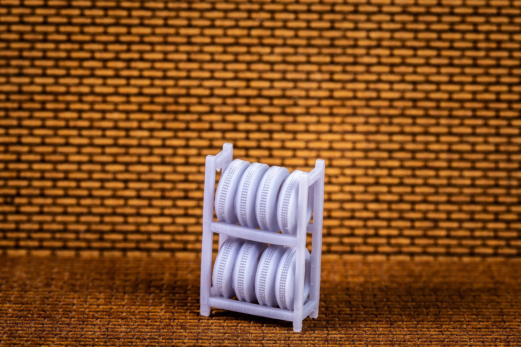 Tire Rack With Car Tires -  N Scale