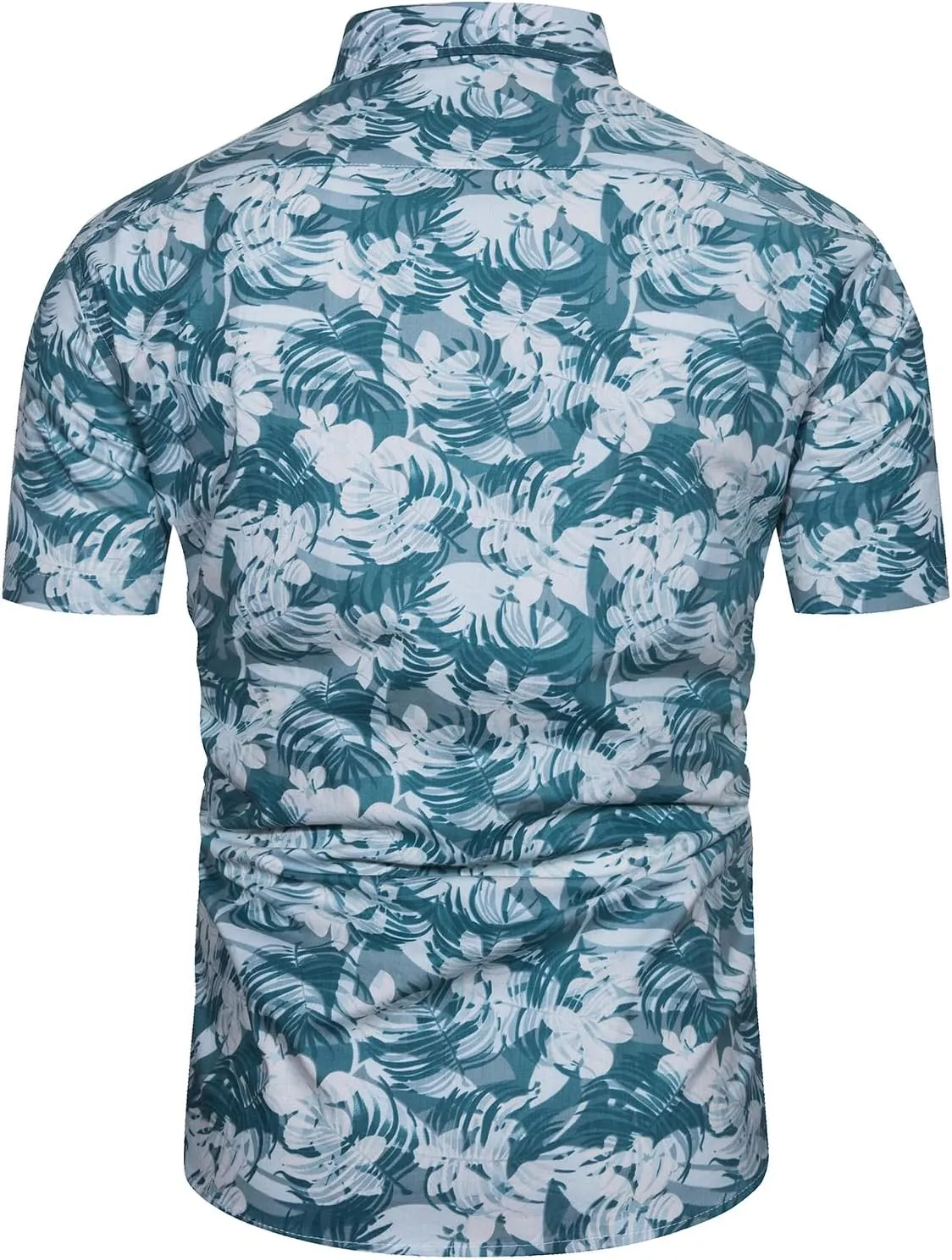 TUNEVUSE Men Floral Shirt Short Sleeve Button Down Flower Shirt Summer Beach Hawaiian Shirt Cotton