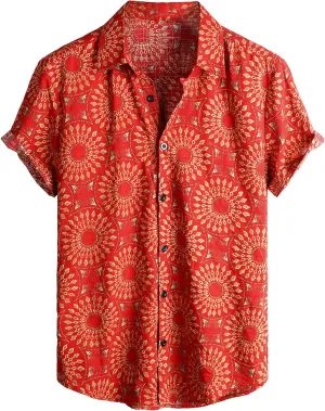 VATPAVE Mens Casual Hawaiian Floral Shirts Short Sleeve Button Down Tropical Shirts Beach Summer Shirts