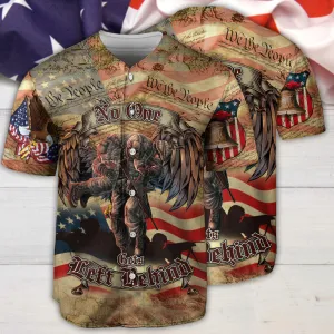 Veteran No One Left Behind America Baseball Jersey, Baseball Jersey shirt for men
