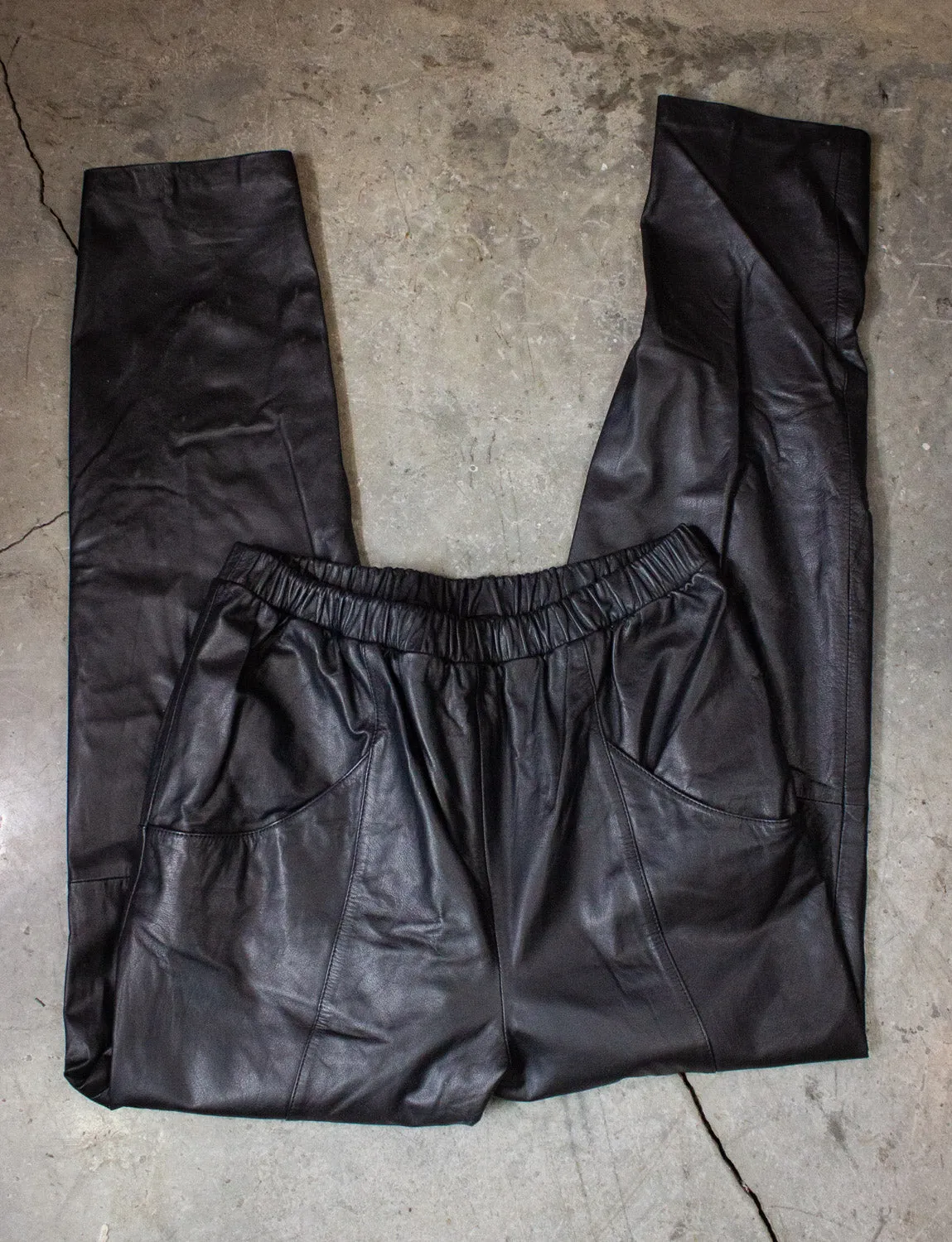 Vintage Georgee Black Leather Pants 90s