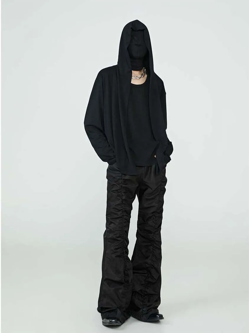 wide leg pleated casual pants