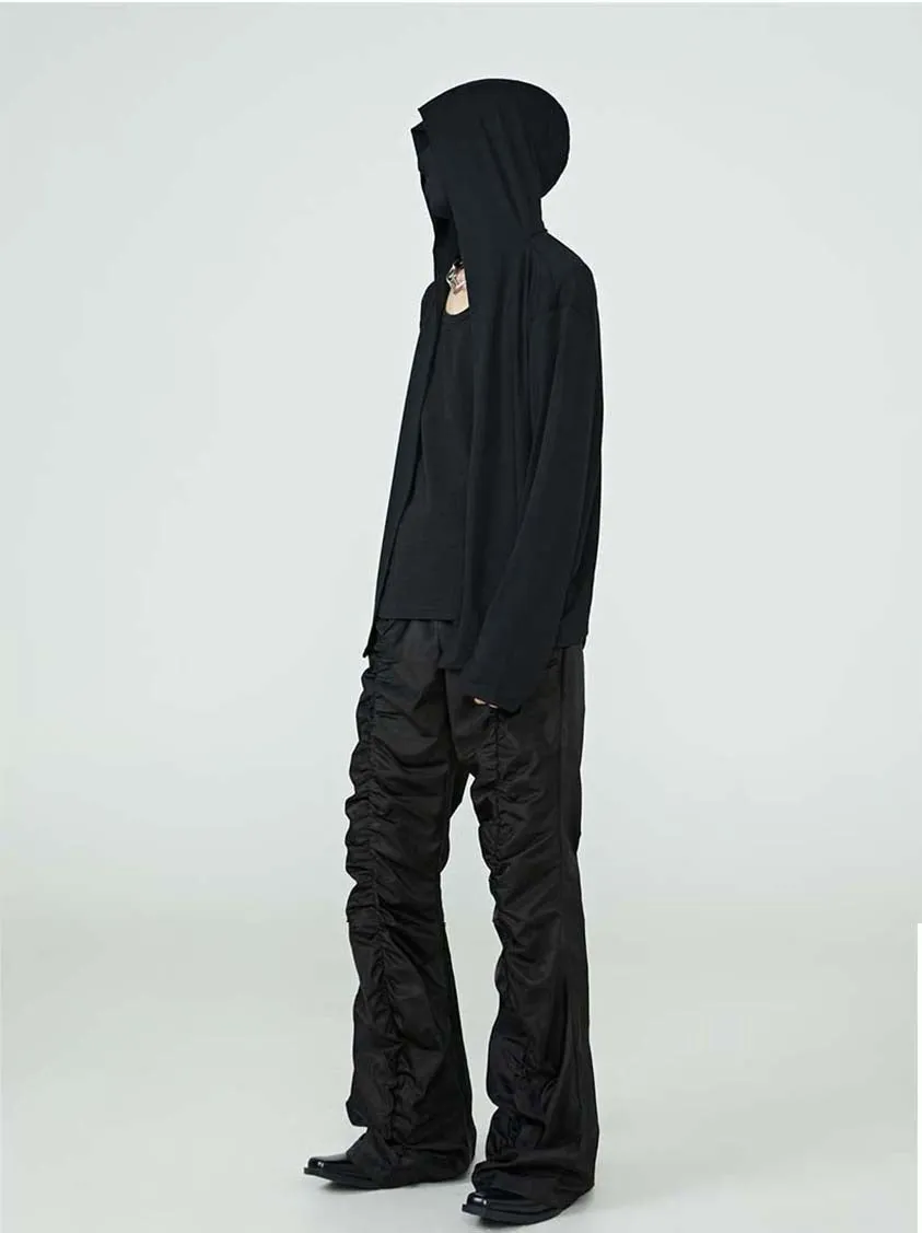 wide leg pleated casual pants