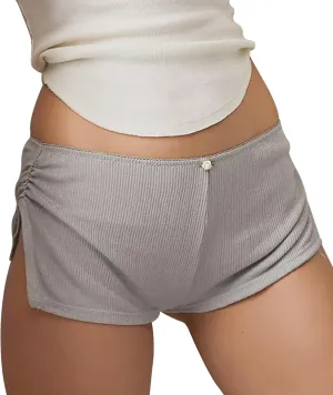 Women Y2k Micro Shorts Sexy Low Rise Side Slit Mini Shorts Soft Booty Boy Shorts Cute Lounge Pj Bottoms Shorts
